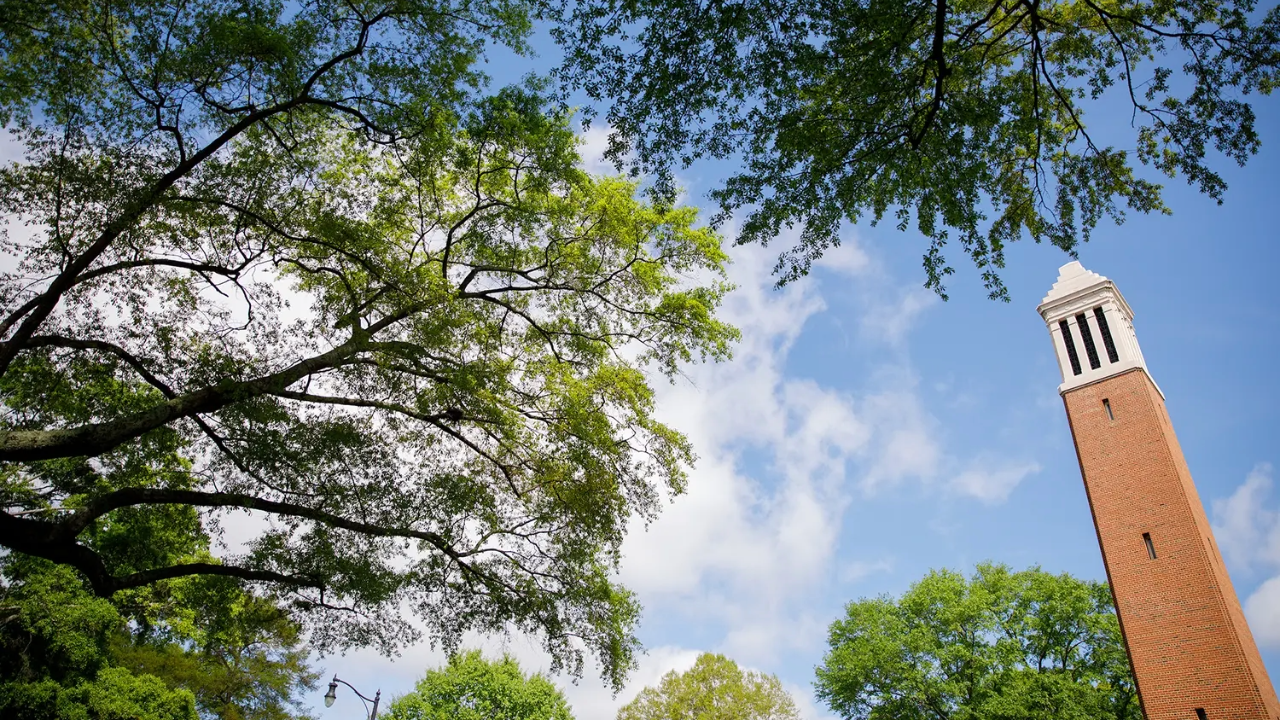 Denny Chimes and trees on the quad